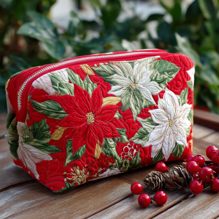 Radiant Petal Quilted Makeup Bag