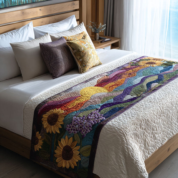 Radiant Sunflower Horizon Quilted Bed Runner