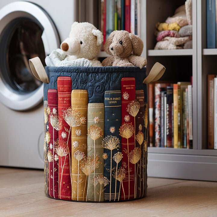 Read and Relax Quilted Laundry Basket
