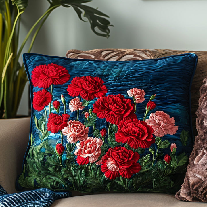 Red Petals of Heartland Quilted Bedding Pillow Case