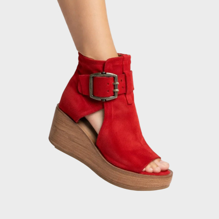 Orélisse - Modern wedge ankle boots with open toes