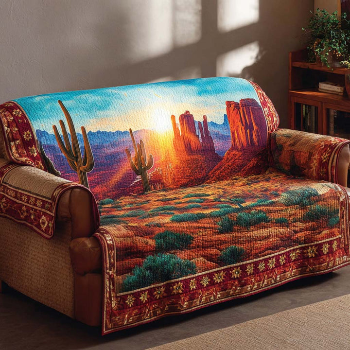 Red Rock Canyon Quilted Sofa Cover