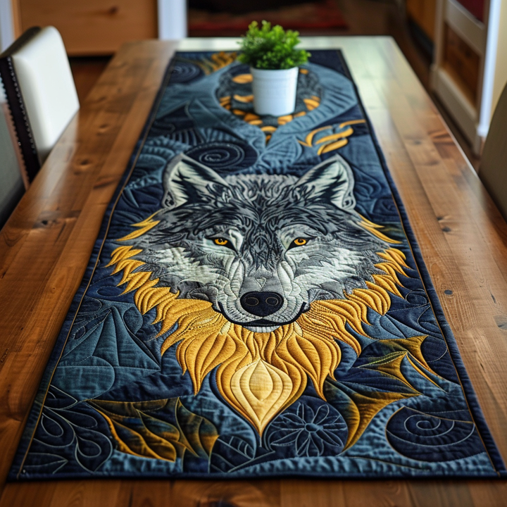 Regal Wolf Quilted Table Runner