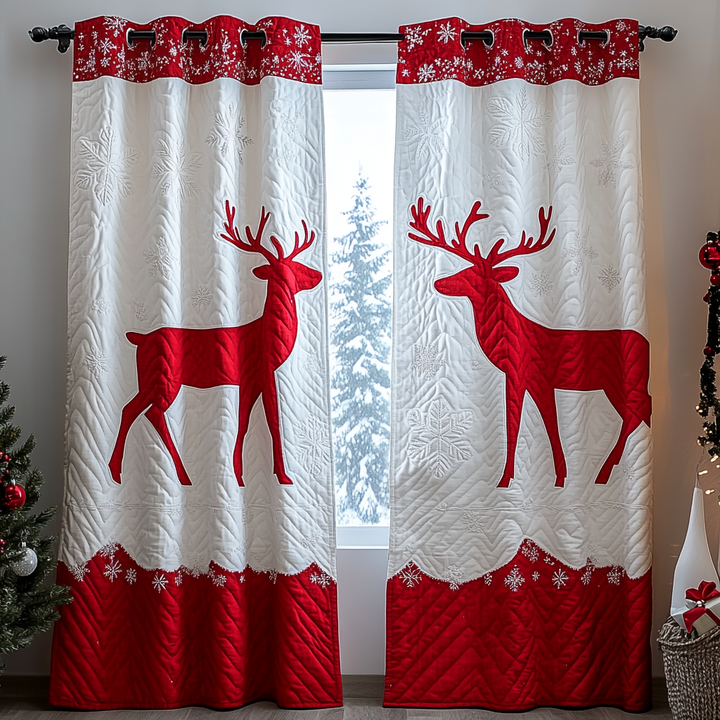 Reindeer Glow Quilted Curtains