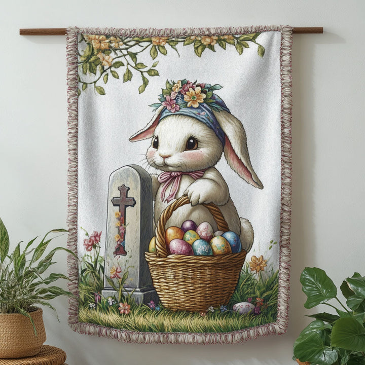 Remembrance Bunny Blessing Woven Sofa Blanket