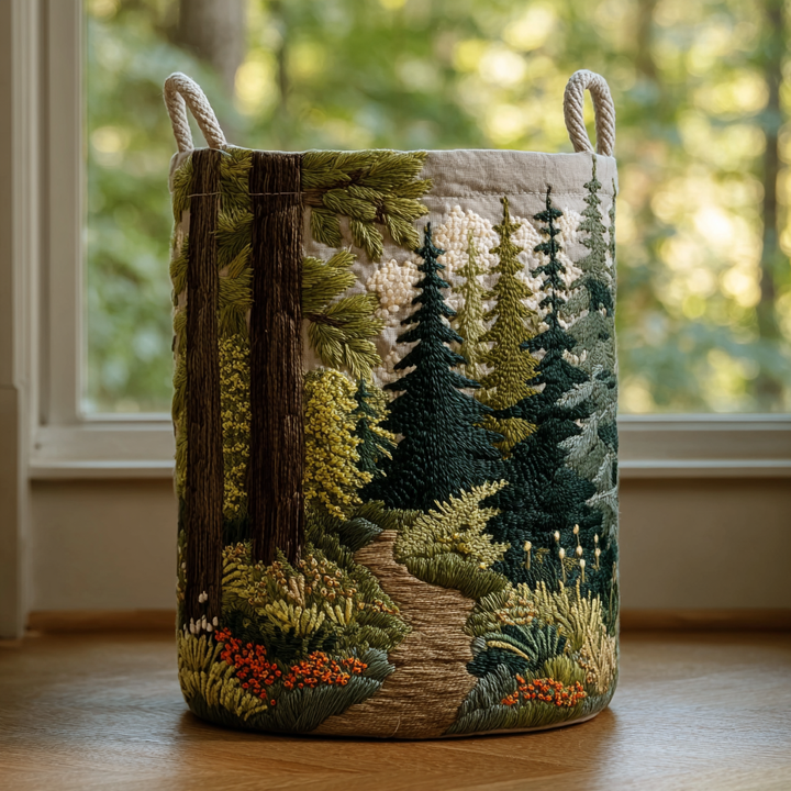 River Edge Quilted Laundry Basket