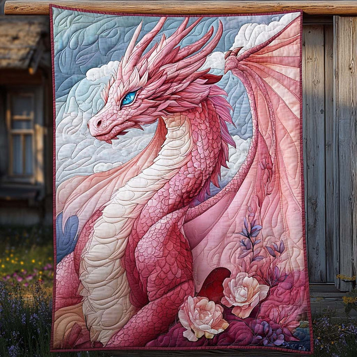 Rose Hued Scales Quilted Blanket