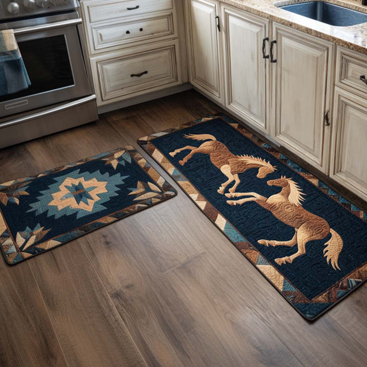 Running Horses Kitchen Area Rug