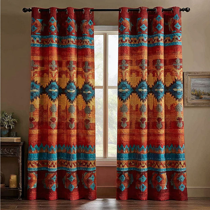 Rust Valley Quilted Curtains