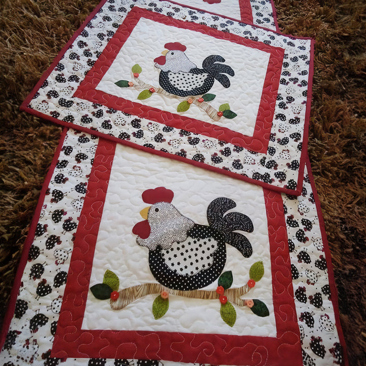 Rustic Farmhouse Fowl Quilted Place Mat