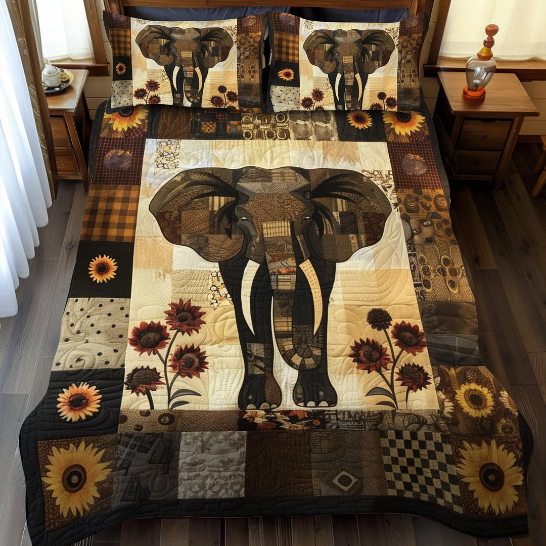 Elephant Quilted Bedding Set