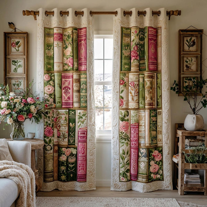 Rustic Library Quilted Curtains