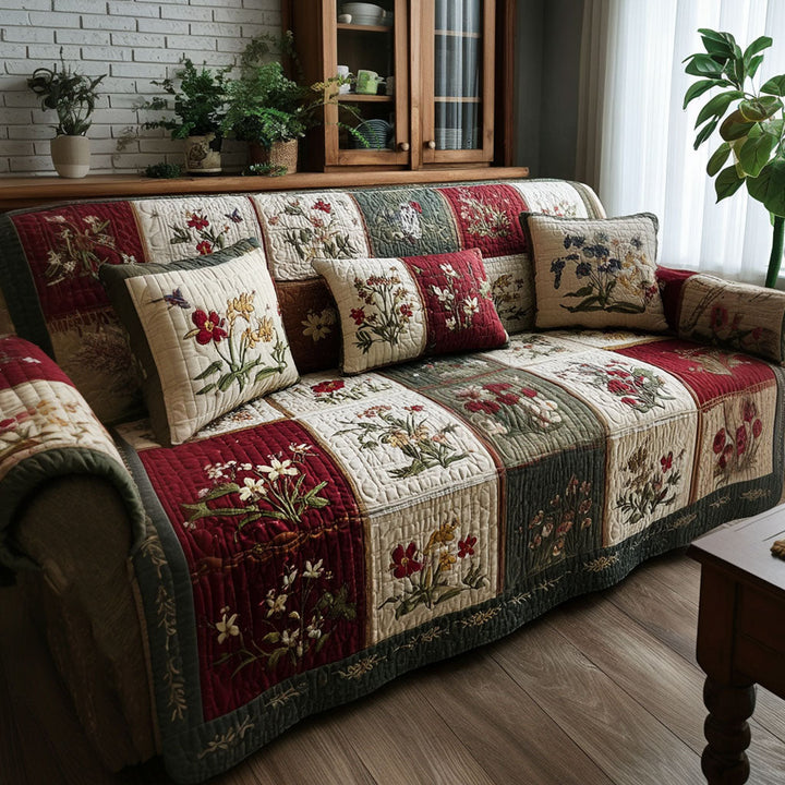 Rustic Meadow Grace Quilted Sofa Cover