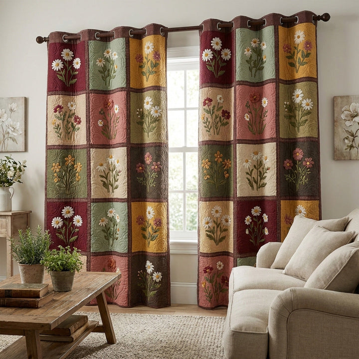 Rustic Patchwork Quilted Curtains