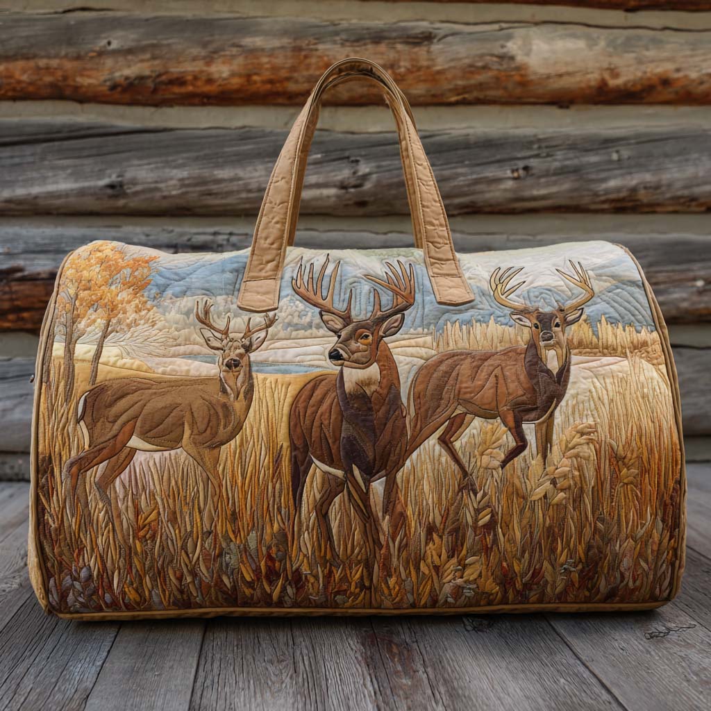 Deer Quilted Duffle Bag
