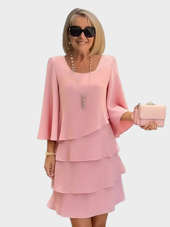 Élise – Elegant dress with a free cut and ruffles
