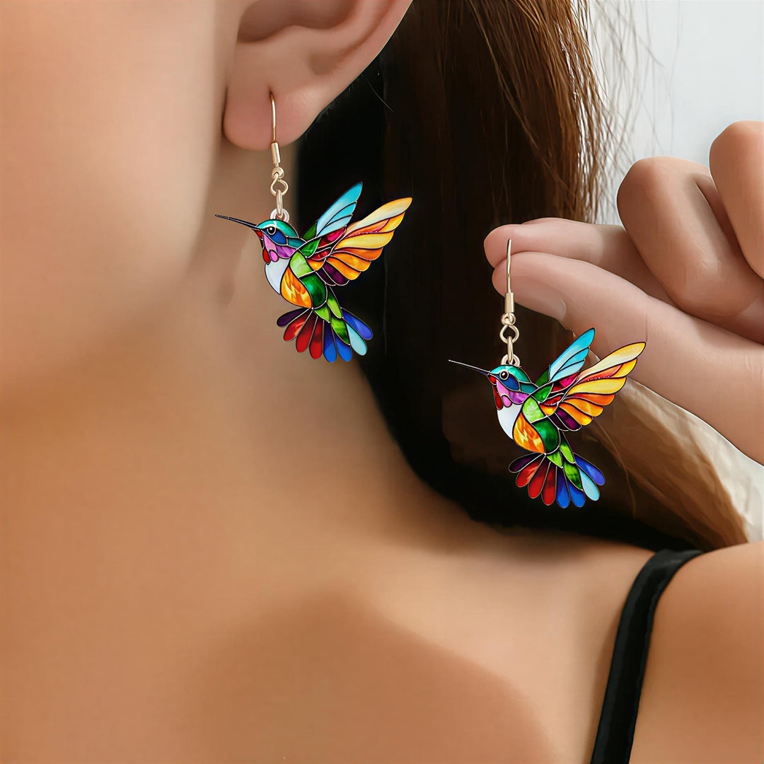 Hummingbird earrings for good luck + free necklace – limited edition