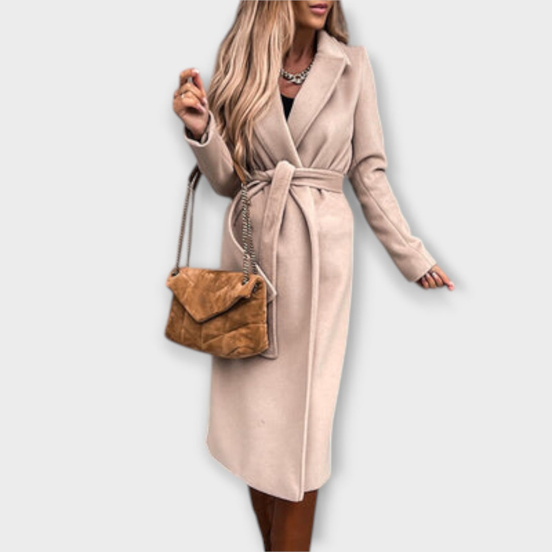 Eliza - Stylish long coat with a belt