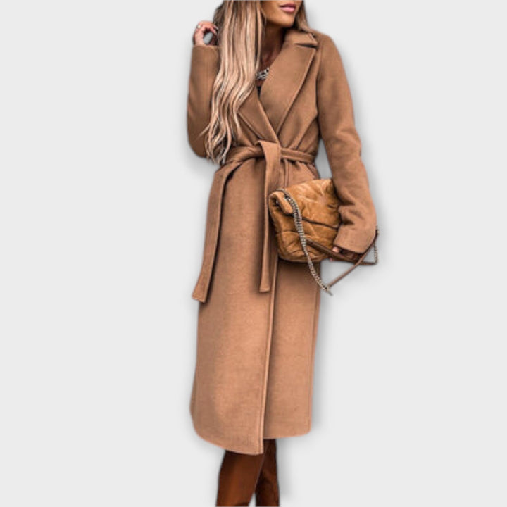 Eliza - Stylish long coat with a belt