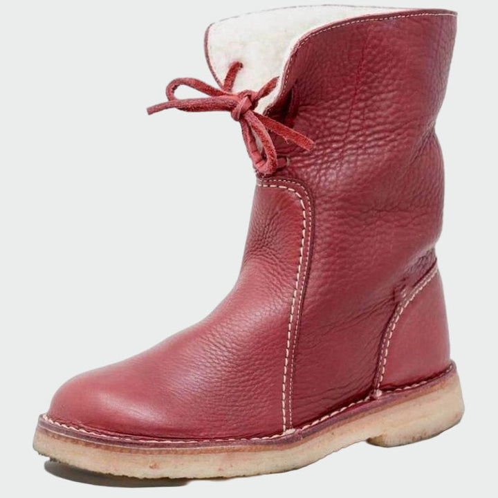 Valerie - Waterproof leather boots with wool lining