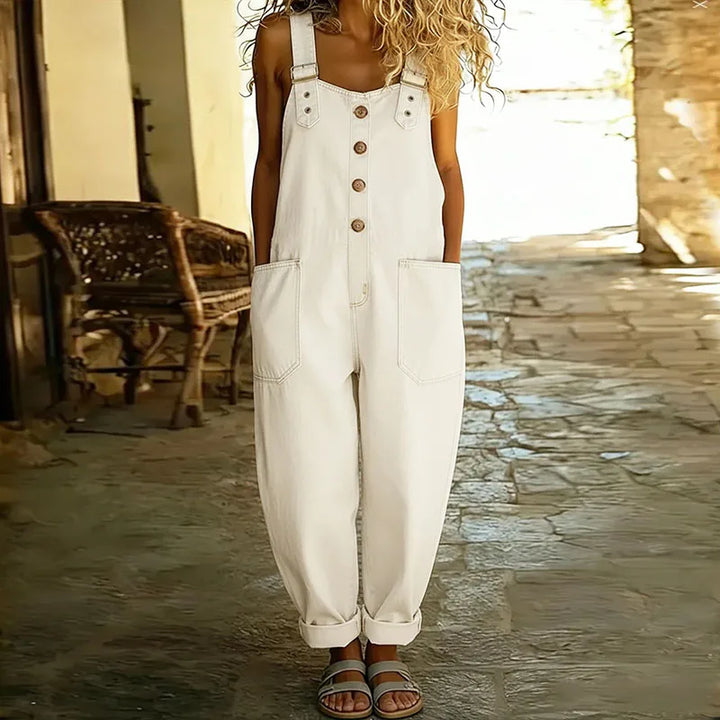 Marianna - Vintage Soft Cotton Jumpsuit with Denim Look