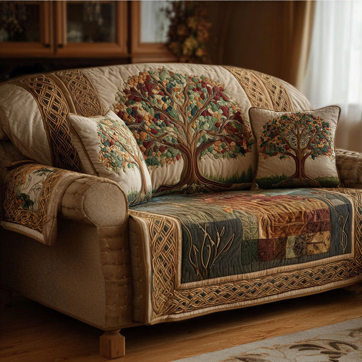 Sacred Branches Quilted Sofa Cover