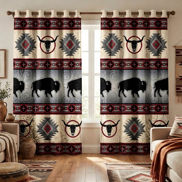 Sacred Buffalo Quilted Curtains
