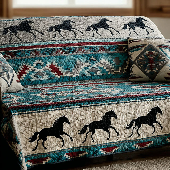 Saddle Sunset Quilted Sofa Cover