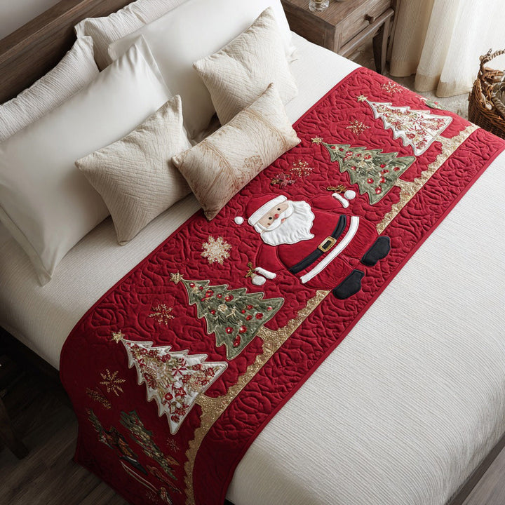 Santa Parade Quilted Bed Runner