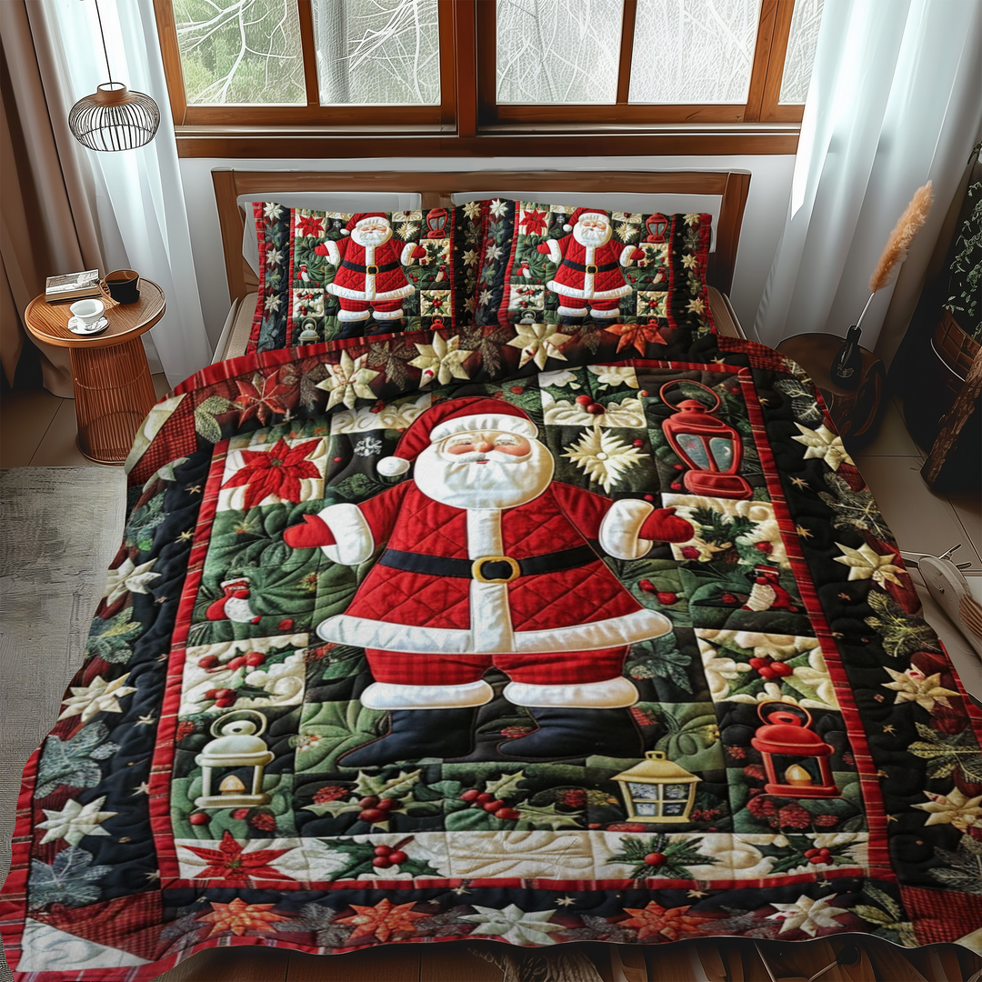 Santa's Workshop 3-Piece Quilted Bedding Set