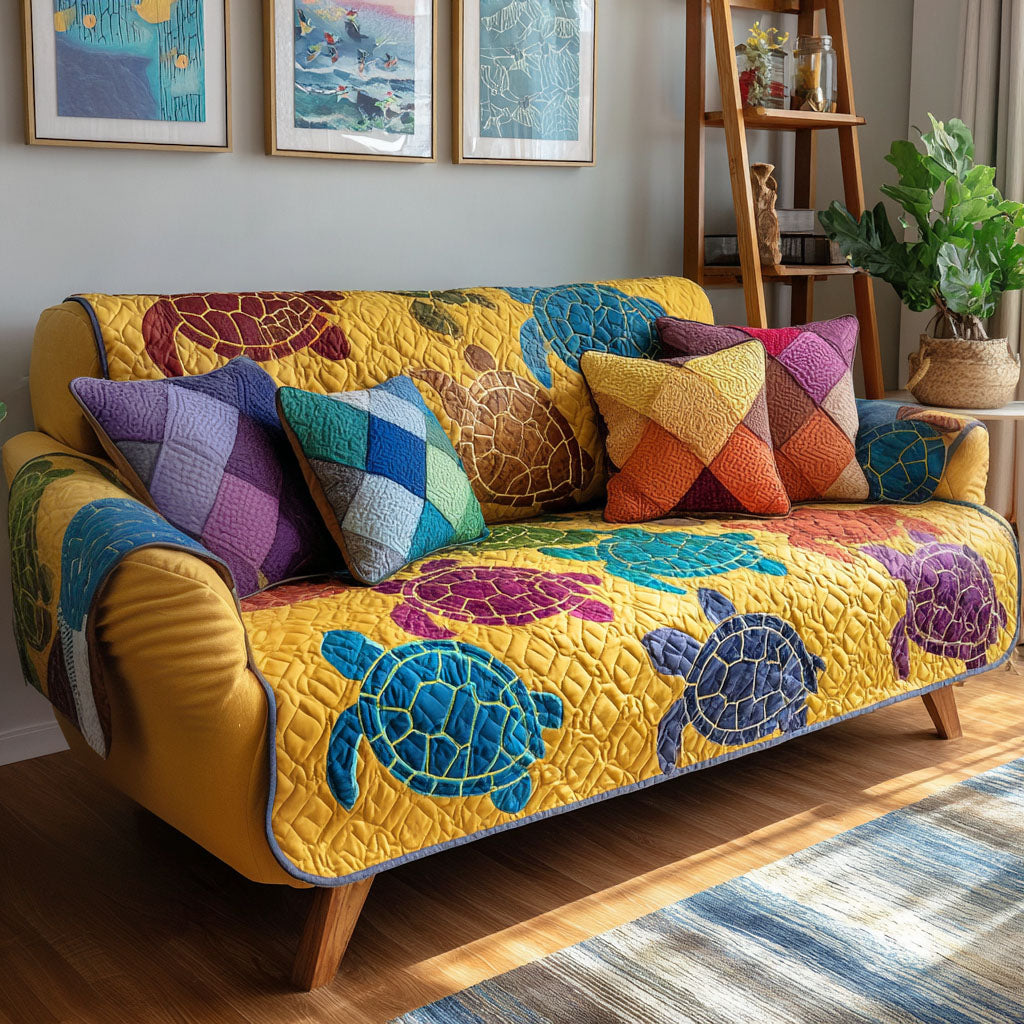 Coastal Quilted Sofa Cover