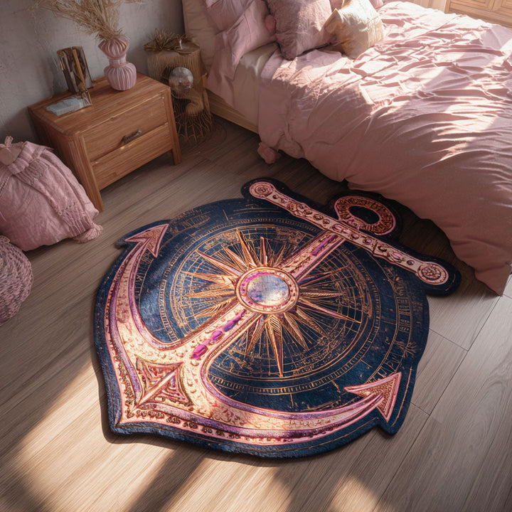 Sapphire Tide Anchor Custom Shape Area Rug