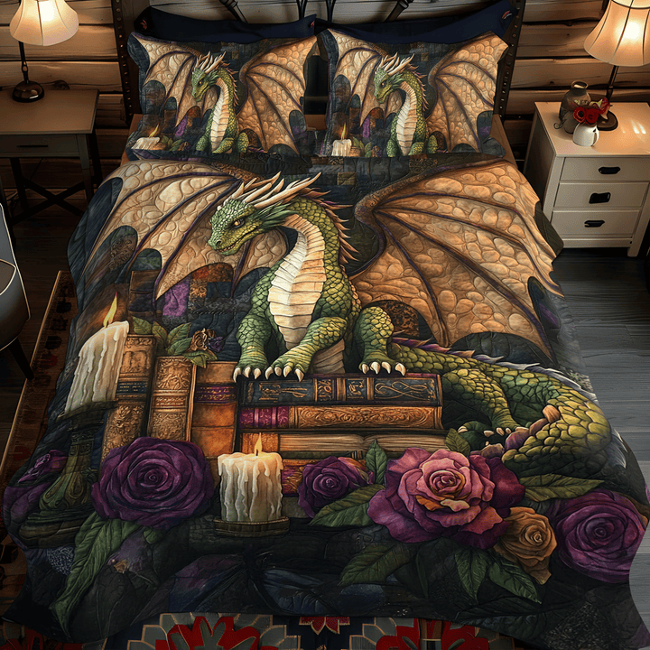 Dragon 3-Piece Quilted Bedding Set