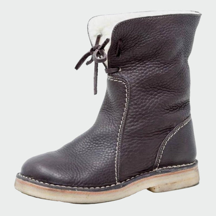 Valerie - Waterproof leather boots with wool lining