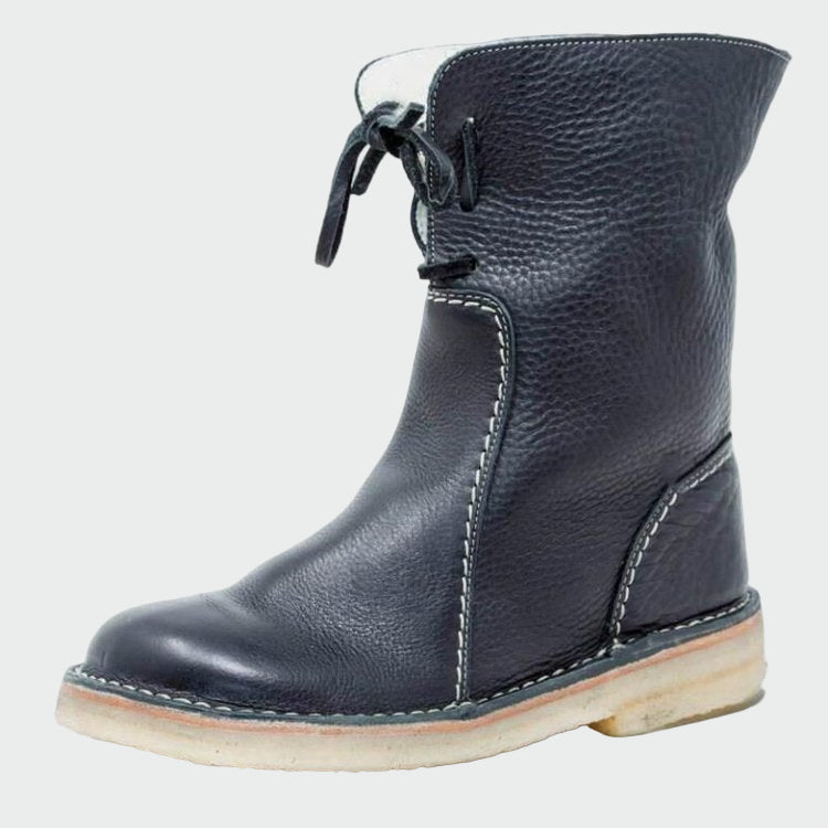 Valerie - Waterproof leather boots with wool lining