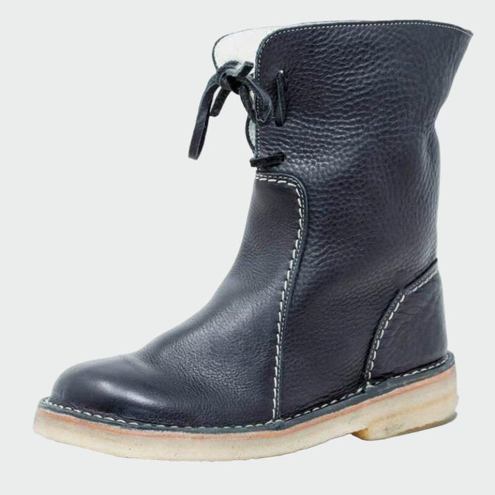 Valerie - Waterproof leather boots with wool lining