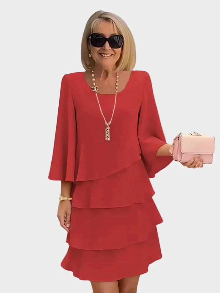 Élise – Elegant dress with a free cut and ruffles