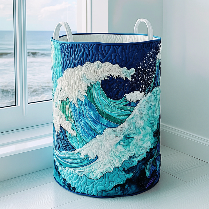Sea Crest Quilted Laundry Basket