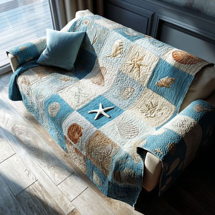 Coastal Quilted Sofa Cover