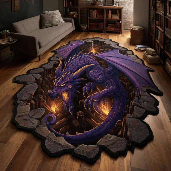 Shadow Flame Custom Shape Area Rug