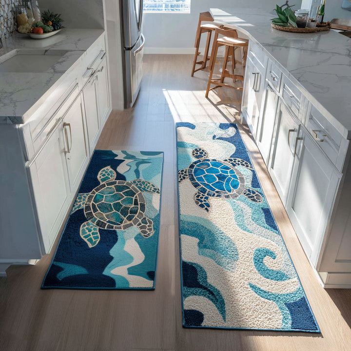 Shell by the Shore Kitchen Area Rug