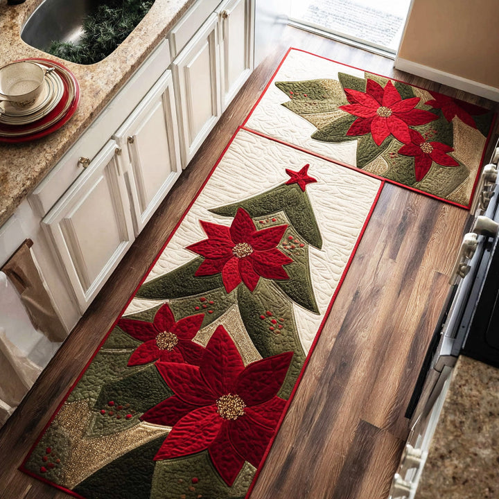 Shimmering Snow Night Kitchen Area Rug