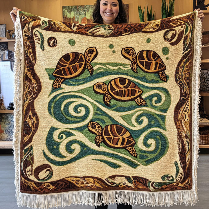 Shoreline Serenity Woven Sofa Blanket