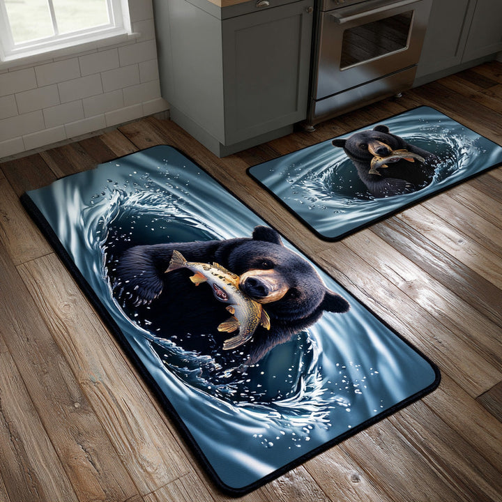 Silver Stream Catch Kitchen Area Rug