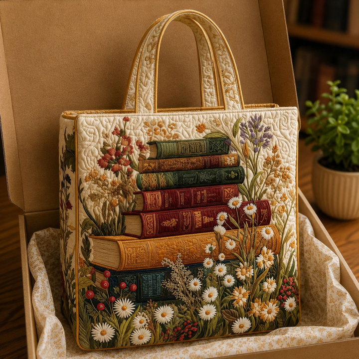 Quilted Tote Bag - Floral Pattern