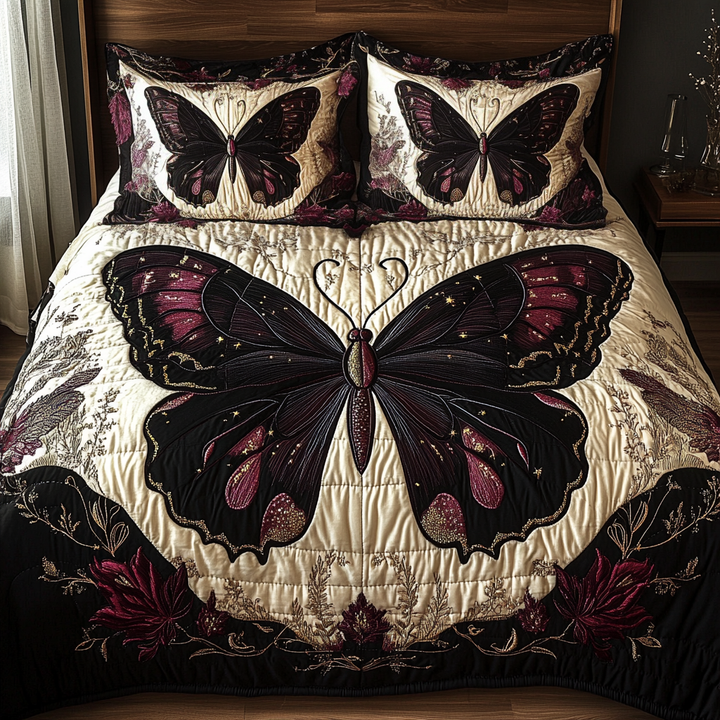 Butterfly Quilted Bedding Set