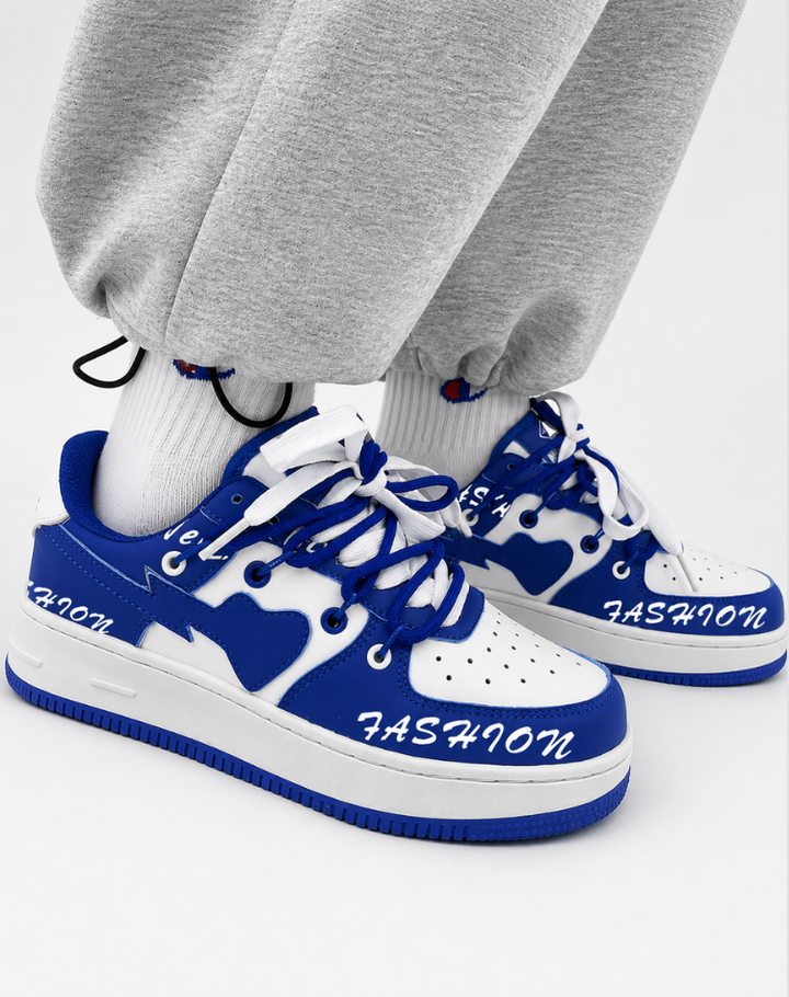 Contrast Lace-Up Sneakers