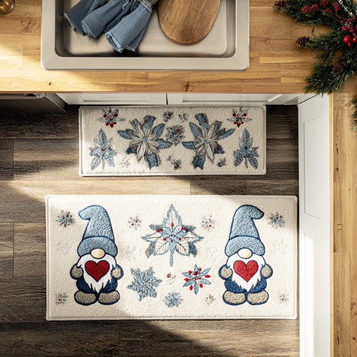 Snowflake Holiday Path Kitchen Area Rug