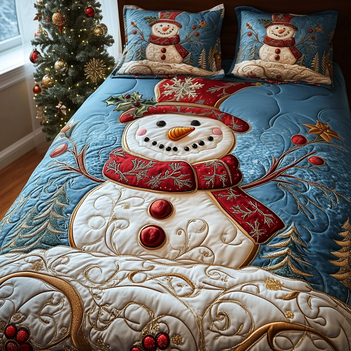 Snowy Cheer 3-Piece Quilted Bedding Set