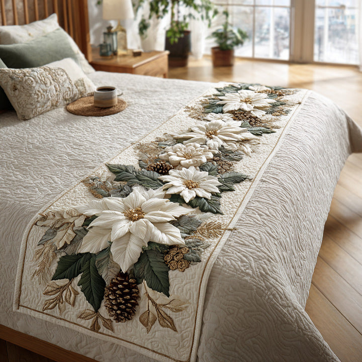 Snowy Splendor Quilted Bed Runner